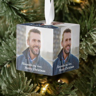 Adorno Cúbico Fotos navideñas Feliz Personalizado de feriados