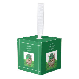 Adorno Cúbico Gato gracioso en el Día de San Patricio