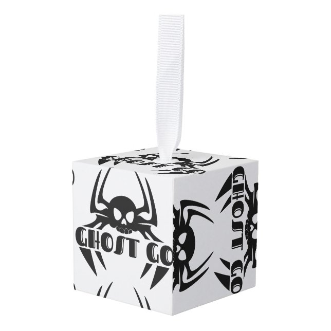 Adorno Cúbico Ghost Go Spooky Season (Anverso en perspectiva)