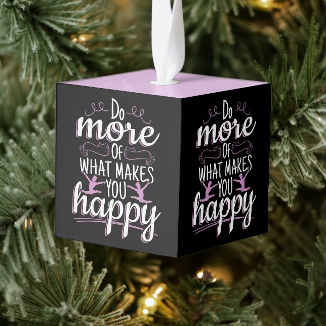 Adorno Cúbico Gimnasia chica - Cita feliz motivacional (Árbol)