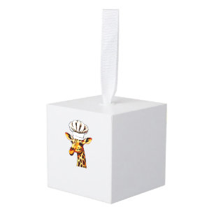 Adorno Cúbico Giraffe del chef - Giraffe dulce en el Gorra del c