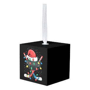Adorno Cúbico Gorrito de Navidad Hockey Santa Deportes Pelota
