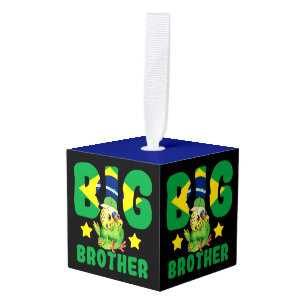 Adorno Cúbico Gran Hermano de Brasil - Ave con bandera de Brasil