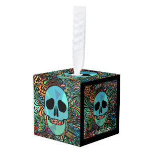 Adorno Cúbico Halloween Hippie Skull Thunder_Cove Air Freshener