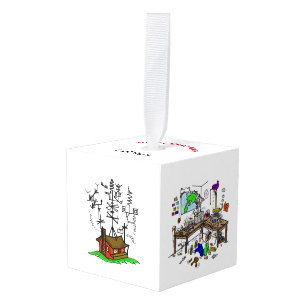 Adorno Cúbico Ham Radio Cube Navidad