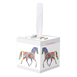Adorno Cúbico Hermoso color arcoiris Caballo Thunder_Cove