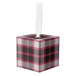 Adorno Cúbico Holiday time Clan MacPherson Tartan Plaid
