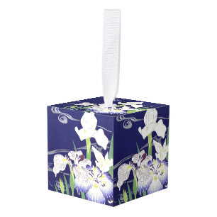 Adorno Cúbico Impresión artística de Iris japonés vintage de Kog