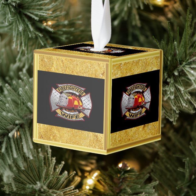 Adorno Cúbico Insignia De Esposa Dorada Y Plata Del Departamento (Árbol)