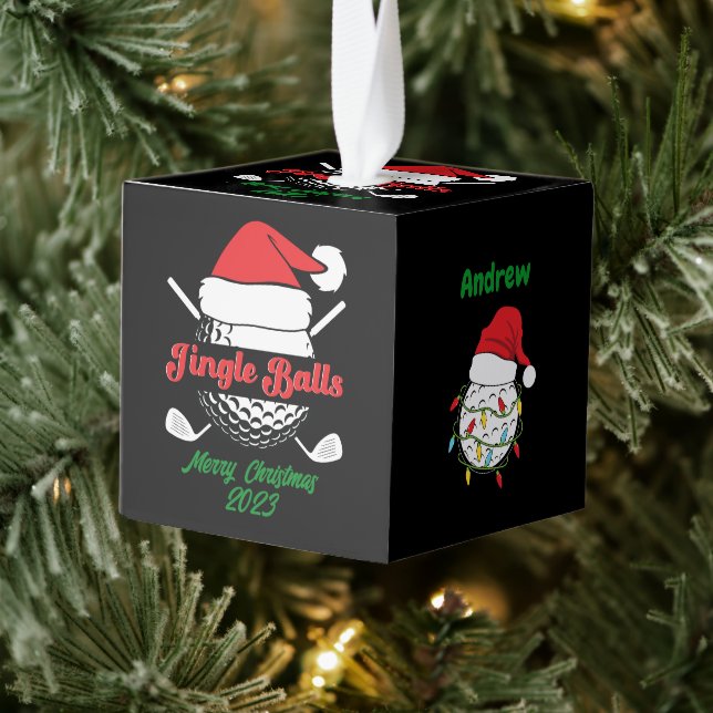 Adorno Cúbico Jingle Balls Funny Nombrado Quirky Golf (Árbol)