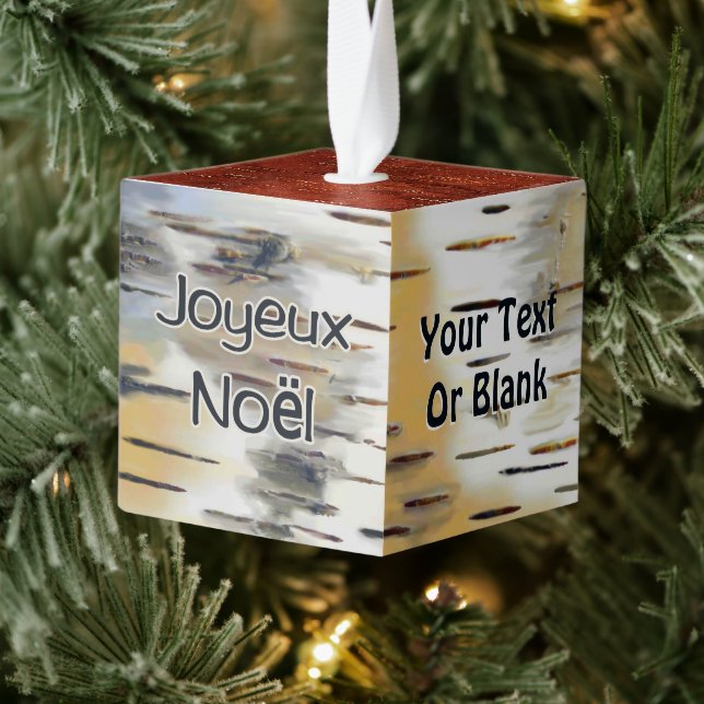 Adorno Cúbico Joyeux Noё l - Birchbark (Árbol)