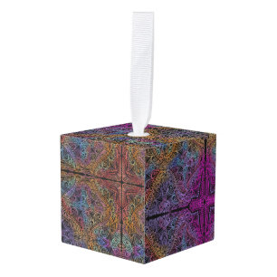 Adorno Cúbico Kaleidoscope arcoiris Mandala