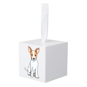Adorno Cúbico Kawaii Basenji Puppy
