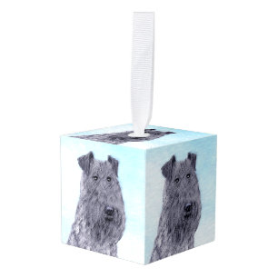Adorno Cúbico Kerry Blue Terrier Pintura Cute Original Perro Art