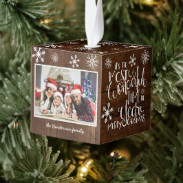 Adorno Cúbico La flauta de nieve y la madera rústica maravillosa