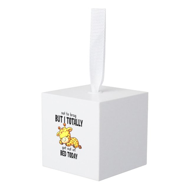 Adorno Cúbico La Giraffe Cuta No A La Brag, Pero Me Salí Totalme (Anverso en perspectiva)