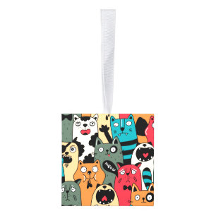 Adorno Cúbico La multitud de gatos