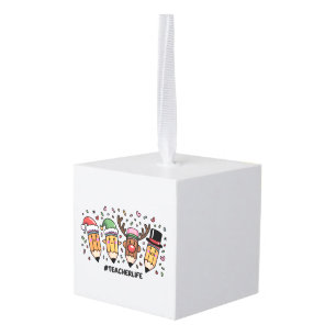 Adorno Cúbico Lápices de Navidad para Maestros Vida de Maestro F