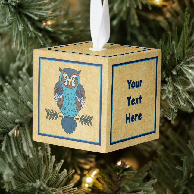 Adorno Cúbico Lechuza Nórdica de Arte Popular (Árbol)