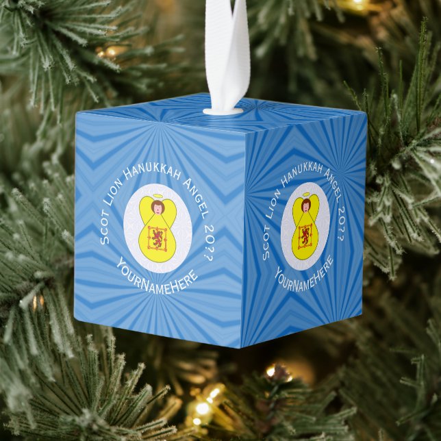 Adorno Cúbico León escocés Rampant Angel Hanukkah Bandera person (Árbol)