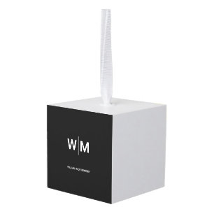 Adorno Cúbico Logotipo de marca negra   Empresa