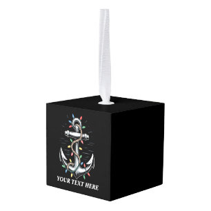 Adorno Cúbico Luces de Navidad Personalizadas Barcos de Vela