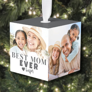 Adorno Cúbico Mamá Foto Personalizada Navidad