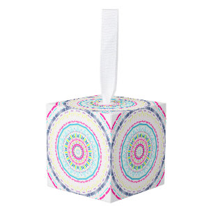 Adorno Cúbico mandala colorida