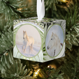 Adorno Cúbico Mascota de equino de caballo moderno 4 Navidades d
