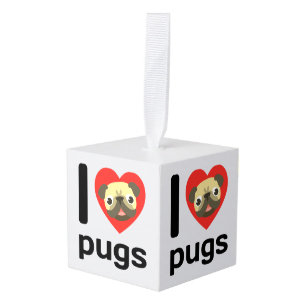 Adorno Cúbico Me encantan los Pugs
