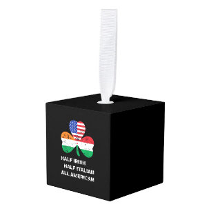 Adorno Cúbico Medio Irlandés Medio Italiano Toda Bandera America