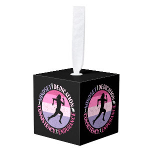 Adorno Cúbico Mentalidad en ejecución - Cita de resistencia Girl