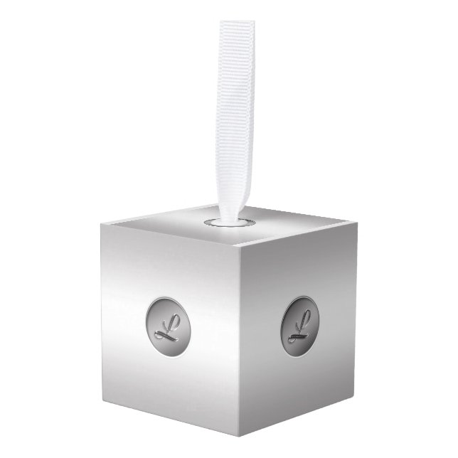 Adorno Cúbico Monograma "Letra L" (Anverso en perspectiva)