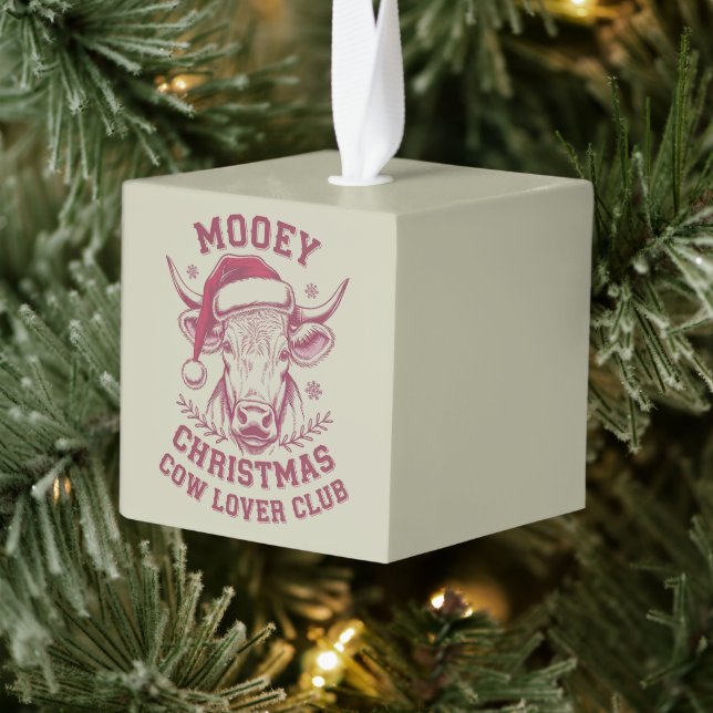Adorno Cúbico Mooey Navidades Western Cow Lover Club Xmas (Árbol)