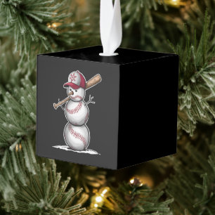 Adorno Cúbico Muñeco de nieve de béisbol Bolas Nieve Navidad Reg
