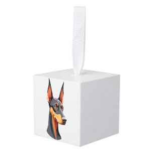 Adorno Cúbico Natural Ear Doberman