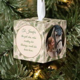 Adorno Cúbico Naturaleza de Woodland Pine Horse Equine Mascota 3