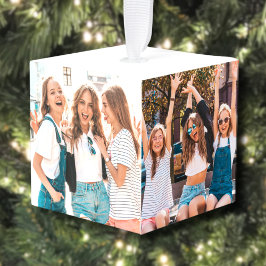 Adorno Cúbico Navidad con foto personalizada de mejores amigas