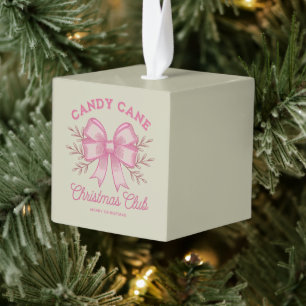 Adorno Cúbico Navidad de caramelo rosa Club de Navidad temporada