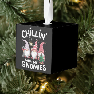 Adorno Cúbico Navidad de la familia Gnome relajada con mis Gnomi