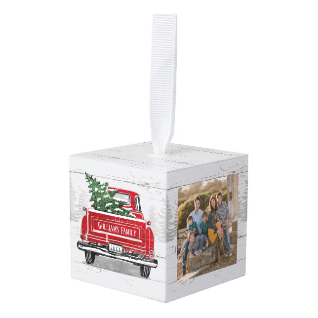 Adorno Cúbico Navidades campesinos vitalizan foto familiar de Ca (Anverso en perspectiva)