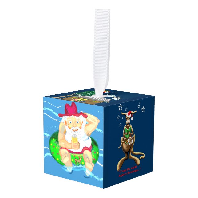 Adorno Cúbico Navidades de Australia (Anverso en perspectiva)