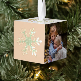 Adorno Cúbico Navidades de copos de nieve foto de feriado