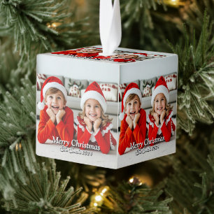 Adorno Cúbico Navidades de fotografía familiar divertidos, educa