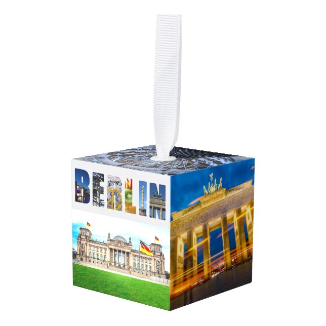 Adorno Cúbico Navidades de fotos de viajes de Berlín Alemania (Anverso en perspectiva)