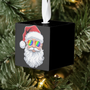 Adorno Cúbico Navidades de gafas de sol gay de Santa Face Navida