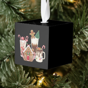 Adorno Cúbico Navidades de pan de jengibre Café Lover Regalo Nav