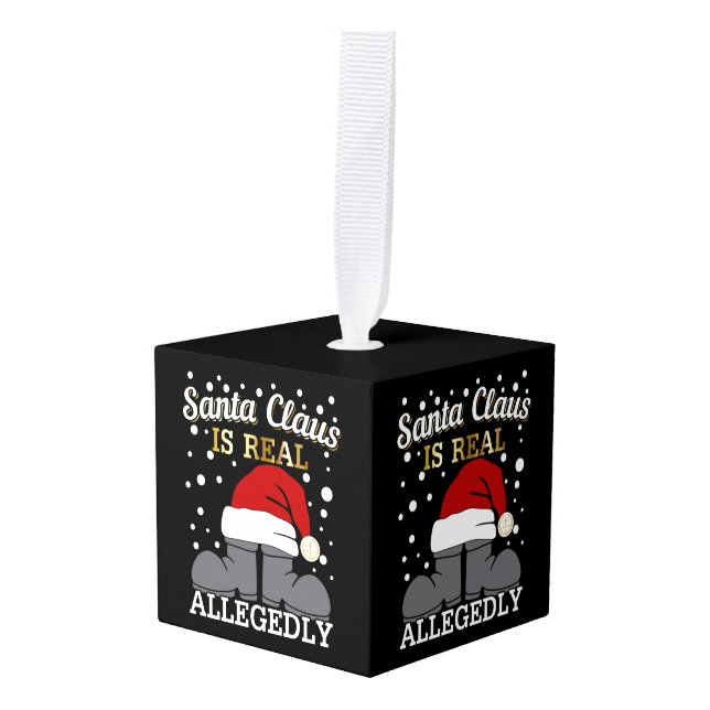 Adorno Cúbico Navidades del abogado - Santa es real supuestament (Anverso en perspectiva)