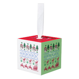 Adorno Cúbico Navidades feos estilo suéter Thunder_Cove