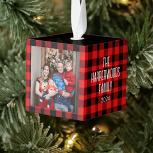 Adorno Cúbico Navidades fotográficos de la familia Búfalo Modern